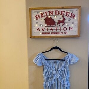 Anthropologie Sky Blue Ruffle Blouse